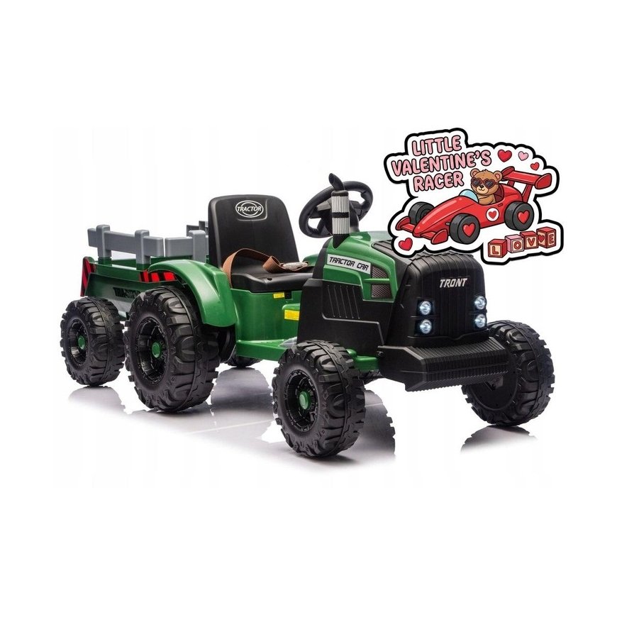 Lean Cars Akumuliatoriline traktor haagisega roheline – 2