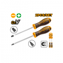 Ingco HKSD0248 Flat + Phillips Screwdriver Set 2pcs CrV Ingco HKSD0248 Flat + Phillips Screwdriver Set 2pcs CrV