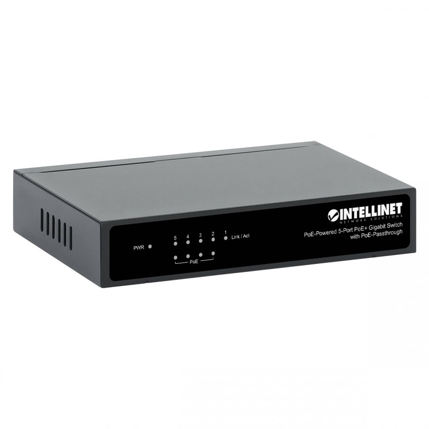 Intellinet PoE-Powered 5x Gigabit Gigabit Ethernet (10/100/1000) Maitinimas per Eternetą (PoE) Juoda – 5