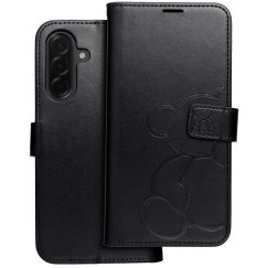 Oem MEZZO knygos dėklas skirtas Samsung Galaxy A36 5G, juodos spalvos, su meškutės dizainu.