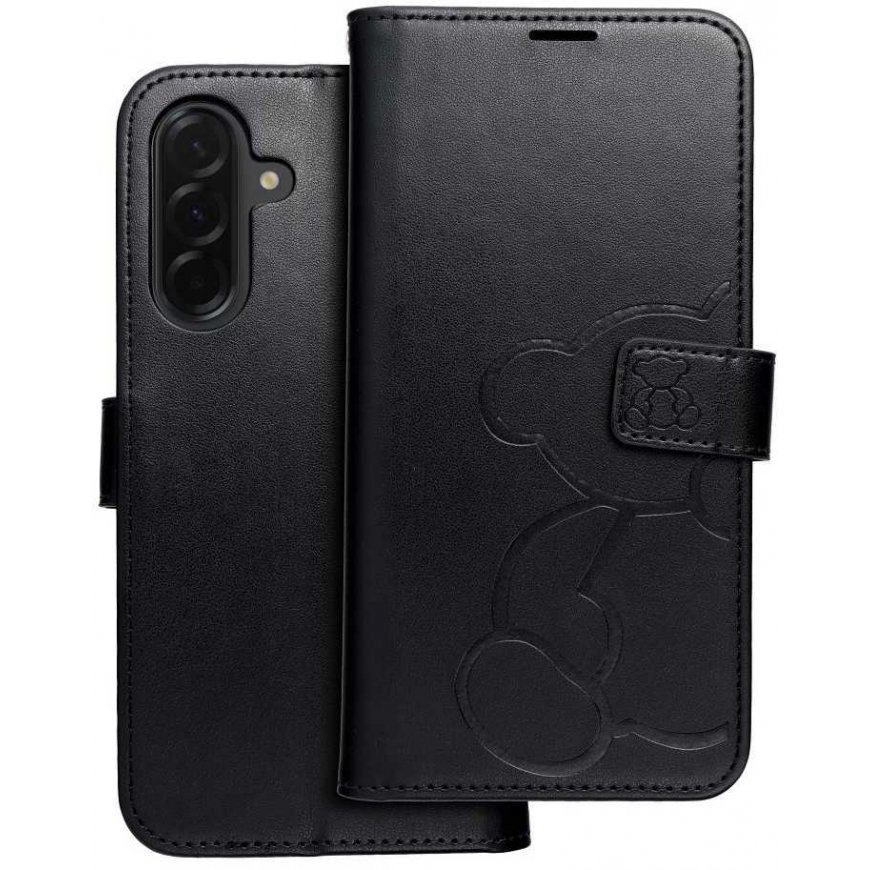 OEM MEZZO Book case for Samsung Galaxy A36 5G, black teddy bear color.