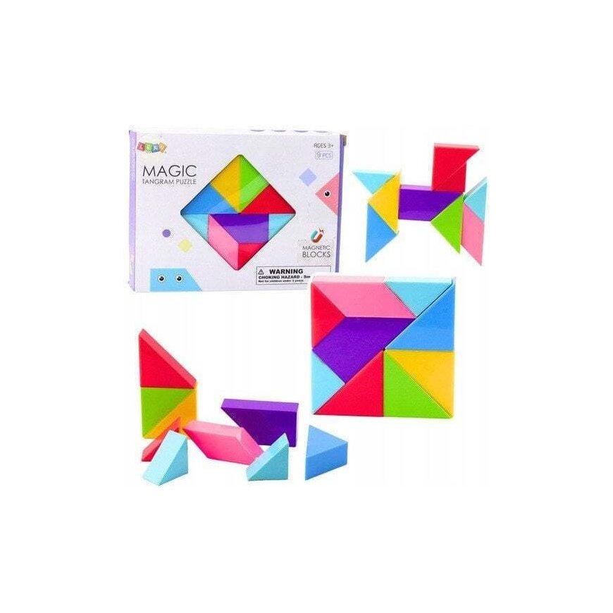 Lean Toys Magnetic Tangram Blocks, 9 pcs. – 2