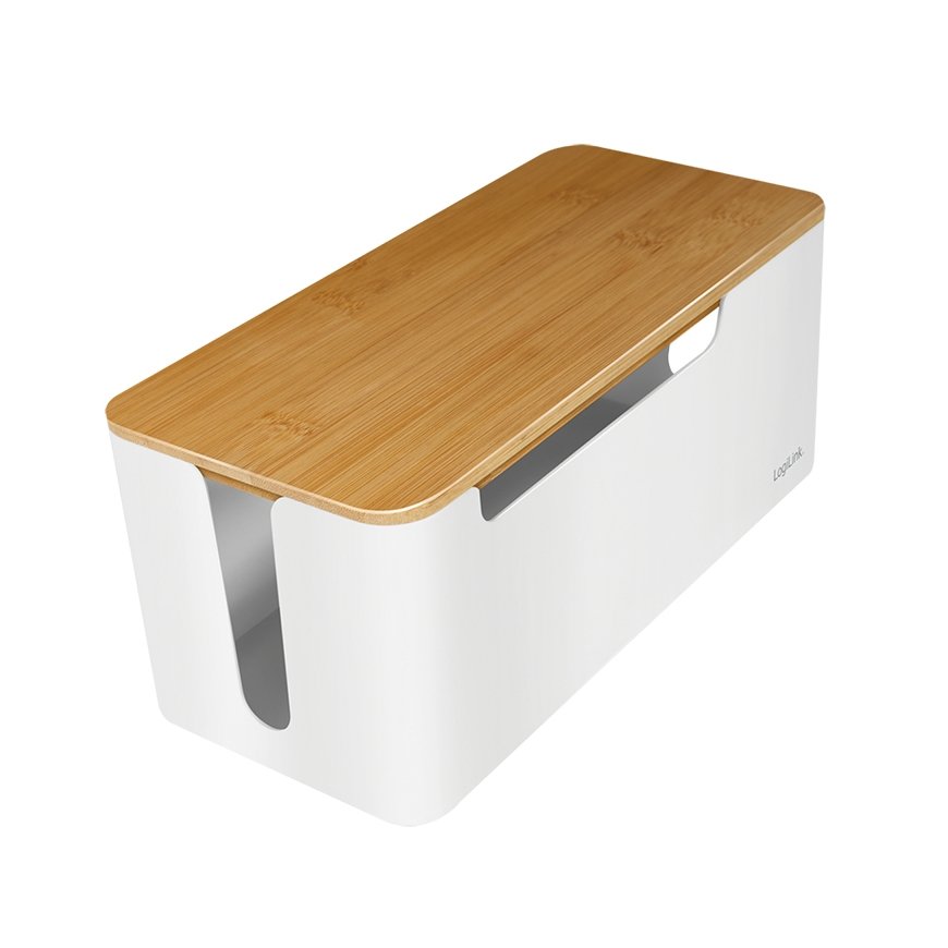 LogiLink KAB0075 - Logitech Kabelbox mit Bambus-Deckel