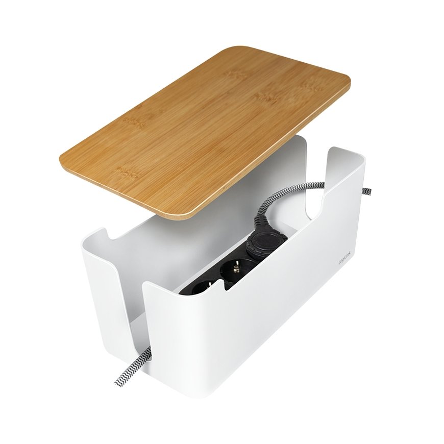 LogiLink KAB0075 - Logitech Kabelbox mit Bambus-Deckel – 3