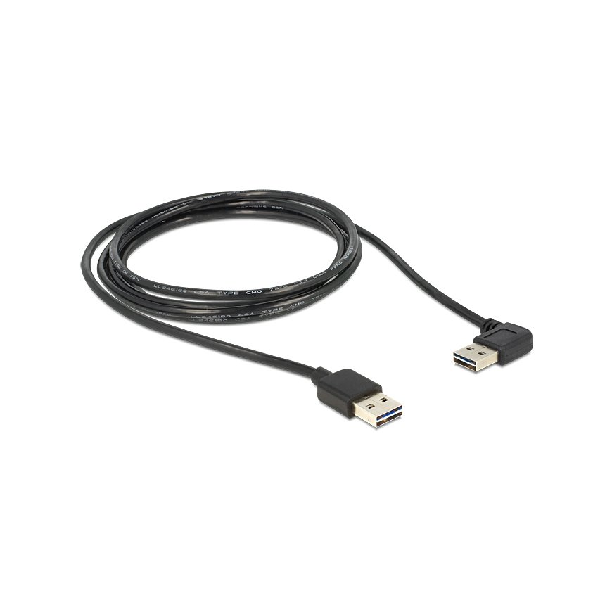 DeLOCK 5m USB 2.0 A m/m 90° USB cable USB A Black – 2