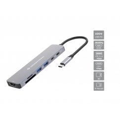 Conceptronic DONN28G Проводная USB 3.2 Gen 1 (3.1 Gen 1) Type-C Серый
