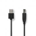 Nedis CCGL60101BK20 USB-kaapeli USB 2.0 2 m USB A USB B musta Nedis CCGL60101BK20 USB-kaapeli USB 2.0 2 m USB A USB B musta