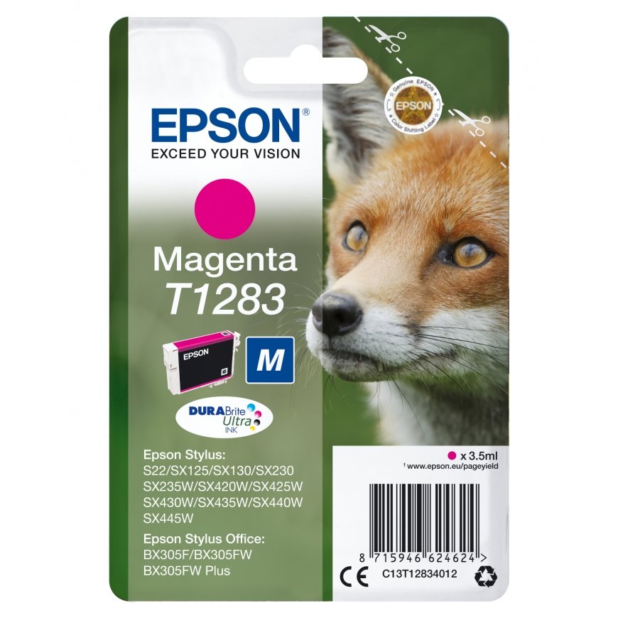 Epson Fox T1283 tintes kārtridžs 1 pcs Oriģināls Fuksīns