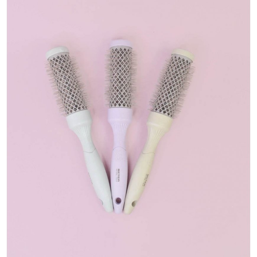 Beter Natural Fiber Ceramic Thermal Täiskasvanud Ümar juuksehari Beež 1 tk – 2