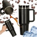 RoGer Thermal Mug with Handle and Straw 1.2L Black RoGer Thermal Mug with Handle and Straw 1.2L Black
