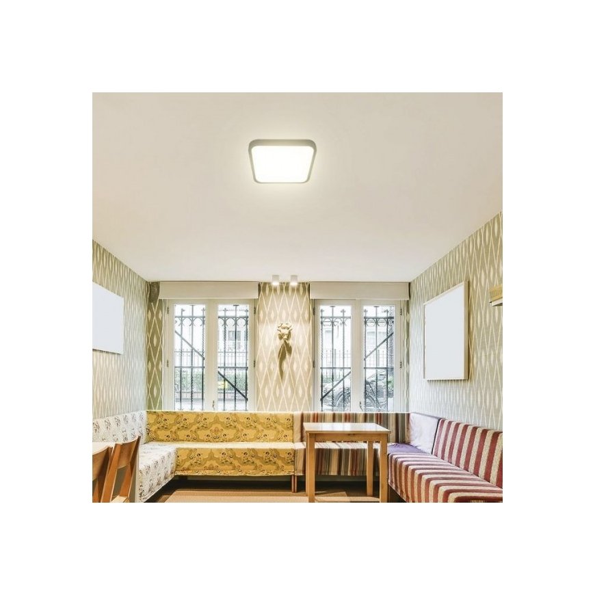 18W LED laelamplamp, must, 3000K, IP44, ruudukujuline, SAMSUNG LED kiip