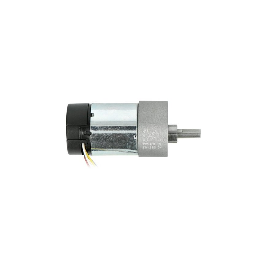 6.3: 1 gear motor 37Dx65L 24 V 1600RPM + CPR 64 encoder - Pololu 4698