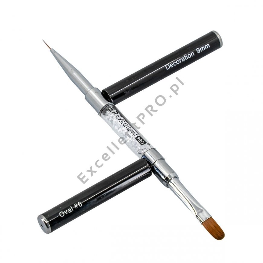 Excellent Pro Dekoreerimise pintsel 2 ühes tsirkoonidega Oval 6 9mm – 2