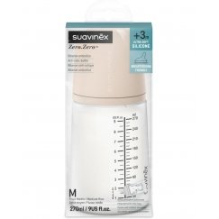 SUAVINEX ZERO ZERO ANTI-COLIC BUTELI SU TAVAINA JÕULISE VOO LUTIK, 270 ML, ALATES +3 KUU, HELE