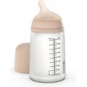 SUAVINEX ZERO ZERO ANTI-COLIC BUTELIŪS AR ARDĪGI IR VIDUTINĪGA SROVE ŽINDUKS, 270 ML, NO +3 MĒN., GAIŠS