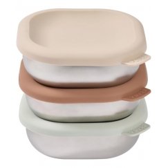 BEABA MULTIFUNCTION STAINLESS STEEL FOOD CONTAINERS – NATURAL
