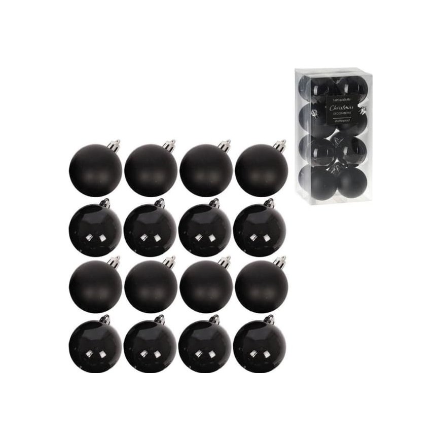 Vilde Christmas Tree Ornaments Black Shatterproof 5 cm 16 pcs. – 2
