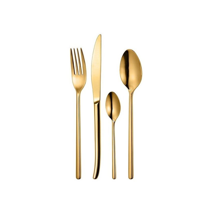 Zyle ZY776GCS 24-Piece Cutlery Set, Mirrored Gold Finish – 2
