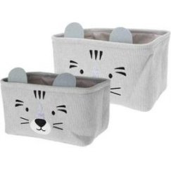 Home Styling Collection CUTIE mänguasjakonteinerid kõrvadega, samet, 2 tk