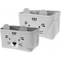 Home Styling Collection CUTIE lelukontainerit korvilla, sametti, 2 kpl Home Styling Collection CUTIE lelukontainerit korvilla, sametti, 2 kpl