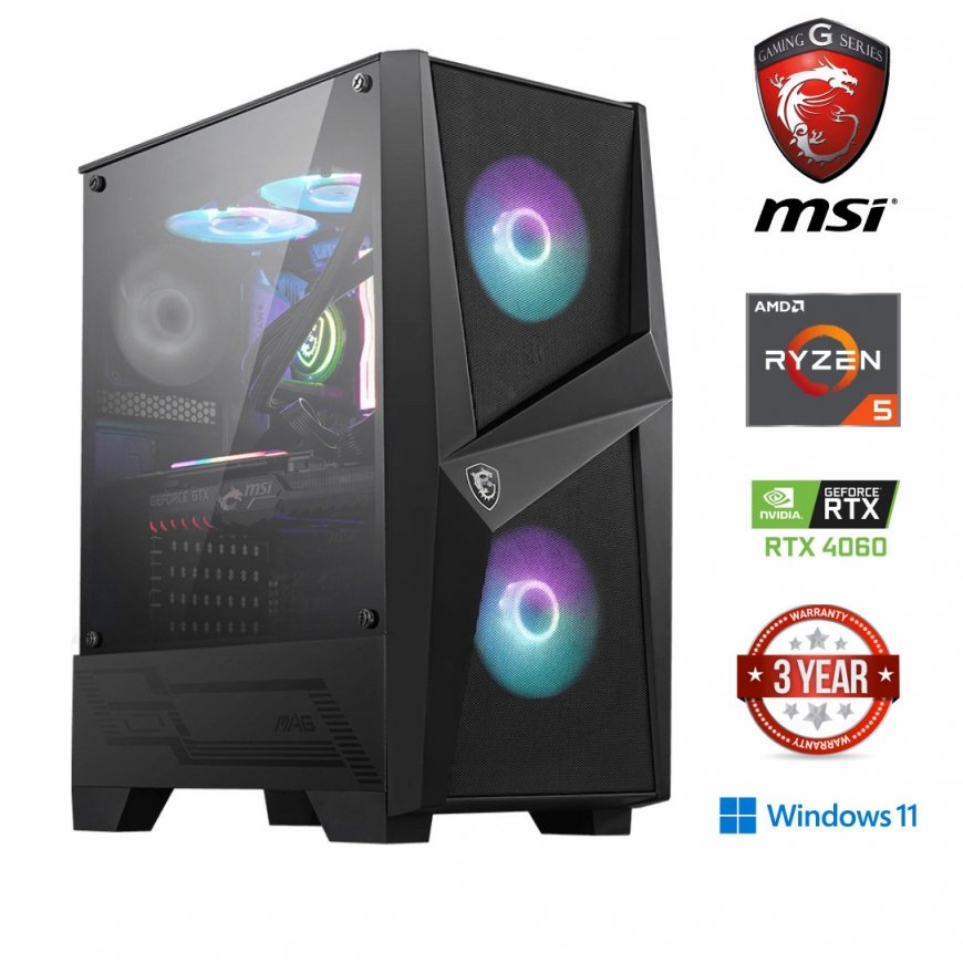 MDATA GAMING Ryzen 5 5500 16GB 256GB SSD 1TB HDD RTX 4060 NoOs – 2