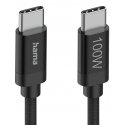 Hama Fabric USB cable USB 2.0 1.5 m USB C Black