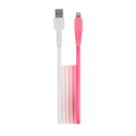 Setty cable USB - Lightning 1,5 m 2,4A KGA-L-1.52420 white-pink