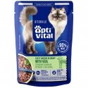 OptiVital Shredded Meat for Neutered Cats with Veal in Sauce 85g OptiVital Shredded Meat for Neutered Cats with Veal in Sauce 85g