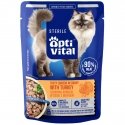 OptiVital revittypalat, steriloiduille kissoille, kalkkunakastike 85g OptiVital revittypalat, steriloiduille kissoille, kalkkunakastike 85g