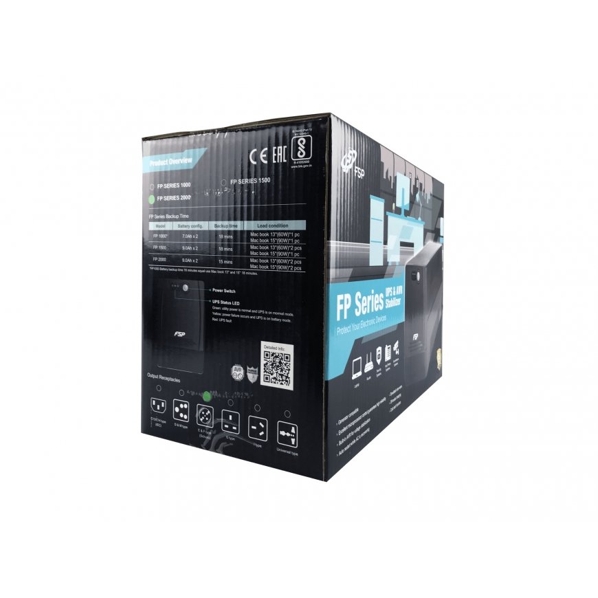 FSP FP 1500 UPS-virtalähde Linjainteraktiivinen 1,5 kVA 900 W 4 AC-pistorasia(a) – 5