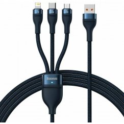 Baseus CASS030003 USB kabelis 1,2 m USB A USB C/Micro USB-A/Lightning Zils