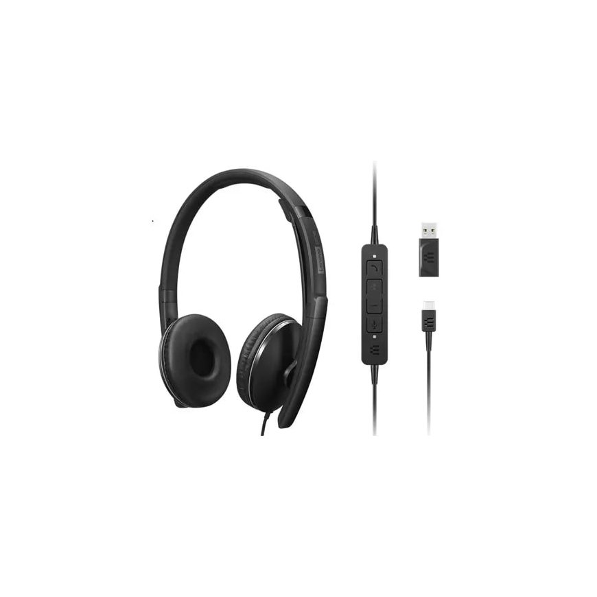 Lenovo 4XD1M39029 headphones/headset Wired Head-band USB Type-C Black