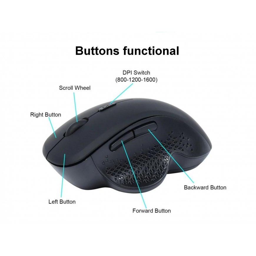 Equip 245121 pele Universāls Labā roka RF bezvadu sakari + Bluetooth Optisks 1600 DPI – 3
