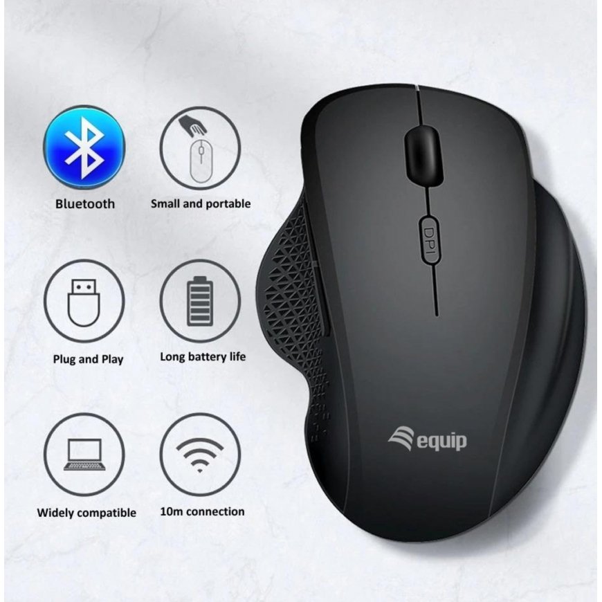 Equip 245121 hiiri Universaali Oikeakätinen RF Wireless + Bluetooth Optinen 1600 DPI – 5