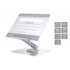 Conceptronic DONN27G klēpjdatoru statīvs Portatīvā datora statne Sudrabs