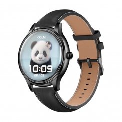 COLMI L28 Smart Watch (juodas silikoninis + juodas odinis dirželis)