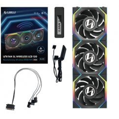 Lian Li UNI FAN SL Wireless LCD 120 Reverse Blade Datora korpusam Ventilators 12 cm Melns 3 pcs