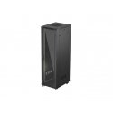 19" 42U Stovintis Rack Spintelė 600×600 Pilka su Stikliniu Durimis ir LCD (Surenkamasis)