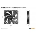 be quiet! Pure Wings 3 120mm | PWM Reverse Triple-Pack Datora korpusam Ventilators 12 cm Melns 3 pcs be quiet! Pure Wings 3 120mm | PWM Reverse Triple-Pack Datora korpusam Ventilators 12 cm Melns 3 pcs