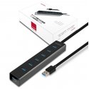 Axagon HUE-SA7BP keskitin USB 3.2 Gen 1 (3.1 Gen 1) Type-A 5000 Mbit/s musta Axagon HUE-SA7BP keskitin USB 3.2 Gen 1 (3.1 Gen 1) Type-A 5000 Mbit/s musta
