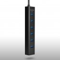 Axagon HUE-SA7BP interfeisa centrmezgls USB 3.2 Gen 1 (3.1 Gen 1) Type-A 5000 Mbit/s Melns Axagon HUE-SA7BP interfeisa centrmezgls USB 3.2 Gen 1 (3.1 Gen 1) Type-A 5000 Mbit/s Melns