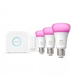 Philips Hue White and colour ambience Stardikomplekt: 3 E27 nutikat pirni (1100) + hämarduslüliti