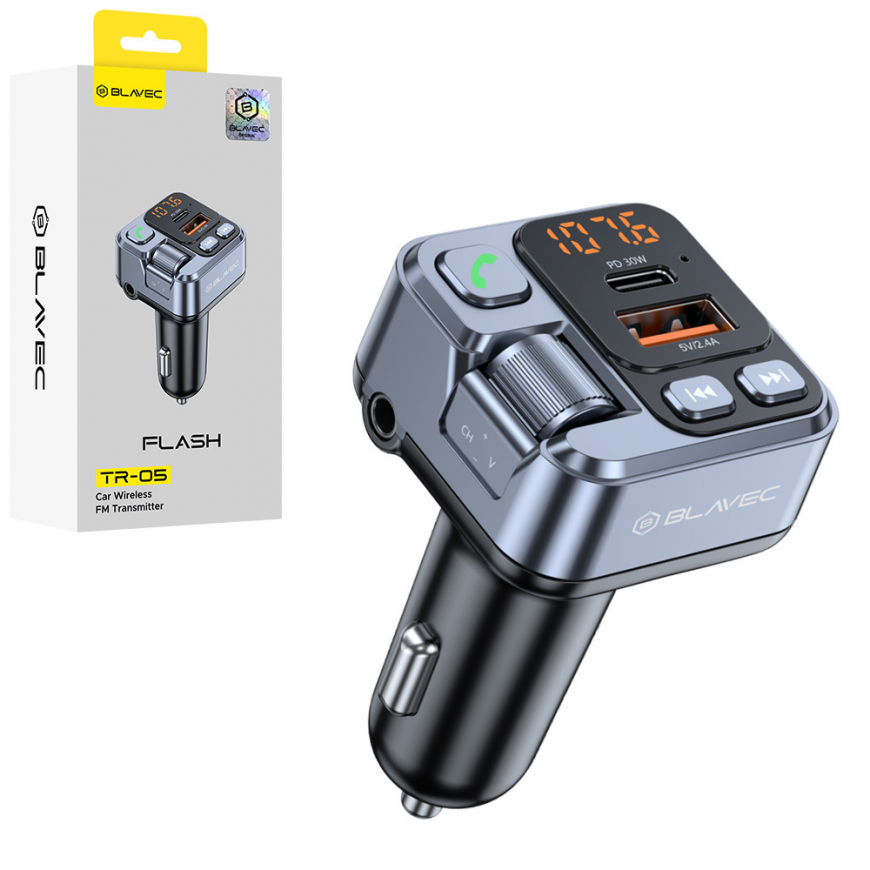Blavec FM Transmitter Flash TR-05 MP3, Bluetooth - USB + Type C