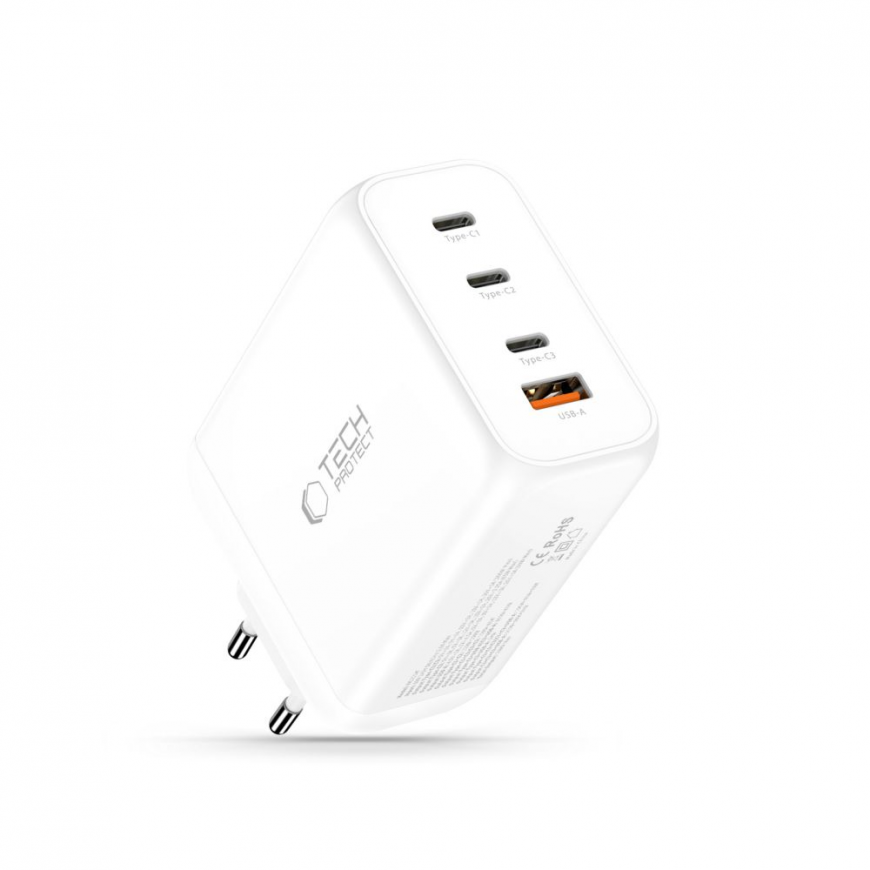 Tech-Protect NC200W-GaN 4-Port 200W Wall Charger - White – 2