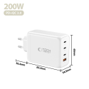Tech-Protect NC200W-GaN 4-Port 200W Wall Charger - White Tech-Protect NC200W-GaN 4-Port 200W Wall Charger - White