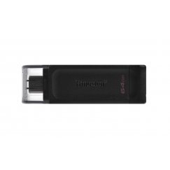 Kingston Technology DataTraveler 70 USB zibatmiņa 64 GB USB Veids-C 3.2 Gen 1 (3.1 Gen 1) Melns