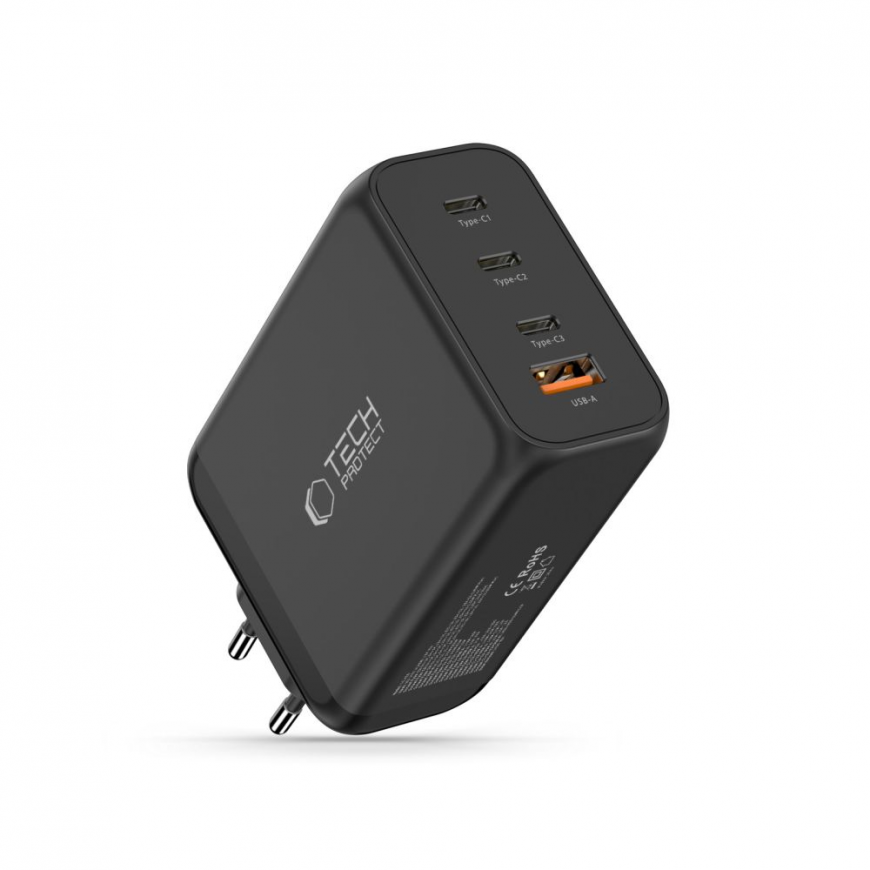 Tech-Protect NC240W-GaN 4-Port 240W Wall Charger - Black – 2