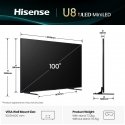 Hisense 100U8Q 2,54 m (100") 4K Ultra HD Älytelevisio Wi-Fi musta, Harmaa Hisense 100U8Q 2,54 m (100") 4K Ultra HD Älytelevisio Wi-Fi musta, Harmaa