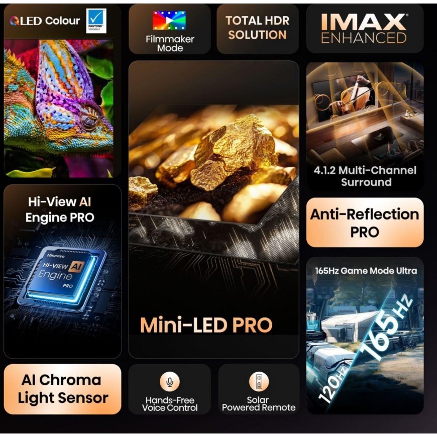 Hisense 100U8Q 2,54 m (100") 4K Ultra HD Älytelevisio Wi-Fi musta, Harmaa – 4