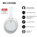 Sony WH-CH720 Kuulokkeet Langallinen & langaton Pääpanta Puhelut/Musiikki USB Type-C Bluetooth Valko